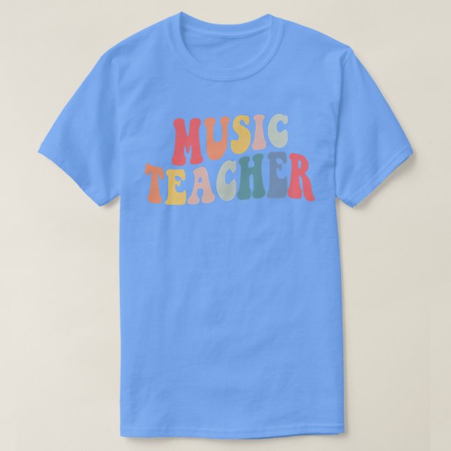 Groovy Music Teacher Pocket Tee Teacher Back To Sc (Design Front)