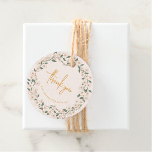 Groovy Mustard Floral Wedding Favour Tags