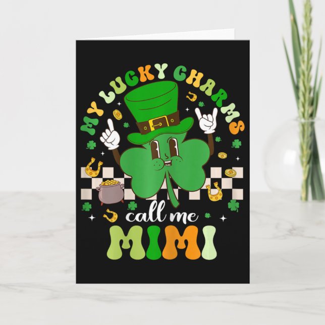 Groovy My Lucky Charms Call Me Mimi St Patricks Da Card (Front)