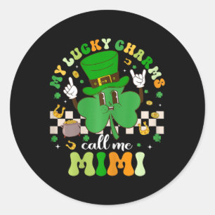 Groovy My Lucky Charms Call Me Mimi St Patricks Da Classic Round Sticker