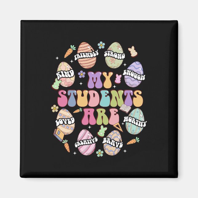 Groovy My Students Are Kind Strong Easter Egg Bibl Magnet (Front)