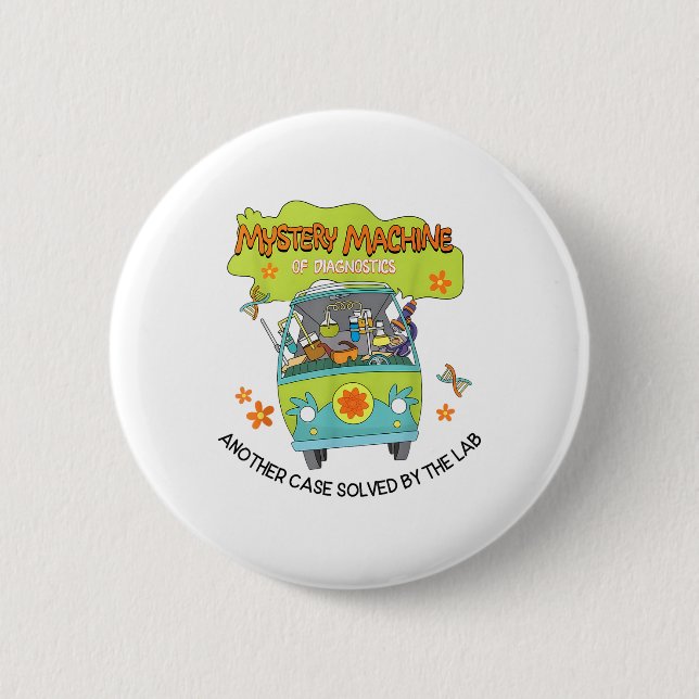 Groovy Mystery Machine Of Diagnostics Lab Tech Lab 6 Cm Round Badge (Front)