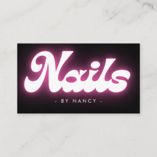Groovy Nails Neon Pink Business Card