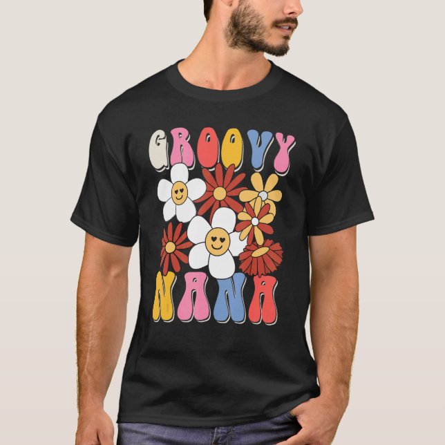 Groovy Nana Mothers Day Retro 60s 70s 80s Family M T-Shirt (Front)