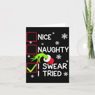 Groovy Naughty I Swear I Tried Christmas Xmas Men  Card