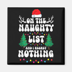 Groovy Naughty List Christmas Xmas Santa Mens Wome Magnet