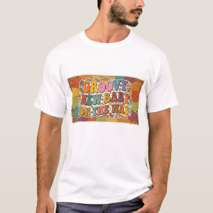 Groovy New Baby on the Way Retro Sunshine T-Shirt