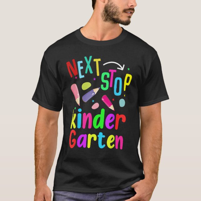 Groovy Next Stop Kindergarten Preschool Graduation T-Shirt (Front)