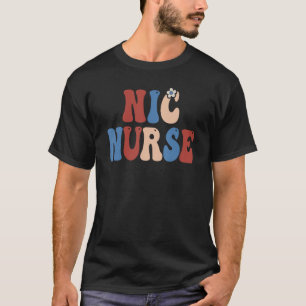 Groovy NIC Nurse 4th Of July USA America Patriotic T-Shirt