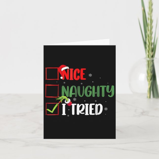 Groovy Nice Naughty I Tried Christmas 2024 Santa C Card (Front)