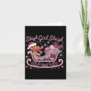 Groovy Nk Christmas Candy Sleigh Girl Gingerbread Card