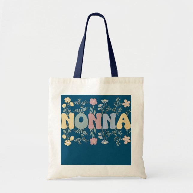 Groovy Nonna Grandmother Flowers Nonna Grandma  Tote Bag (Front)