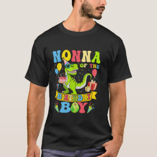 Groovy Nonna Of The Birthday Boy T Rex Dinosaur Bi T-Shirt