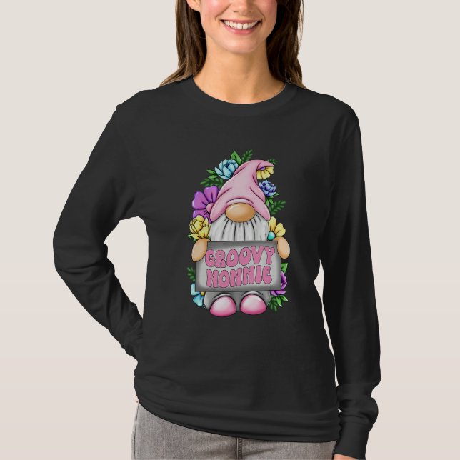 Groovy Nonnie Gnome Happy Mothers Day For Mom Gnom T-Shirt (Front)