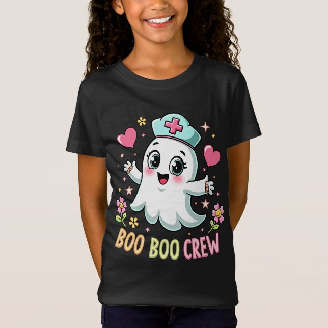 Groovy Nurse Boo Boo Crew Ghost Halloween Nursing  T-Shirt (Front)