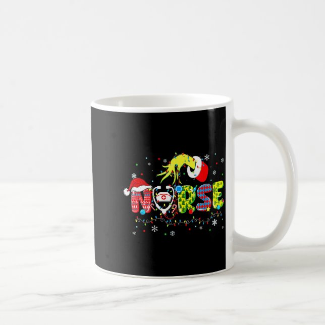 Groovy Nurse Christmas Xmas Santa Rn Cna Icu Scurb Coffee Mug (Right)