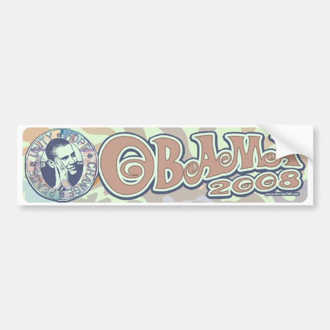 Groovy Obama 2008 Gear Bumper Sticker (Front)