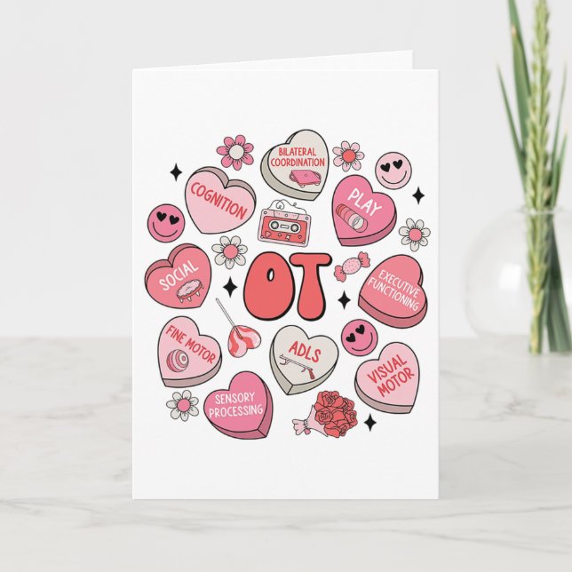 Groovy Occupational Therapy Valentine Ot Conversat Card (Front)