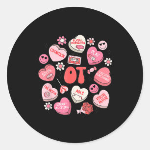Groovy Occupational Therapy Valentine Ot Conversat Classic Round Sticker
