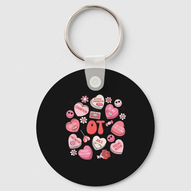 Groovy Occupational Therapy Valentine Ot Conversat Key Ring (Front)