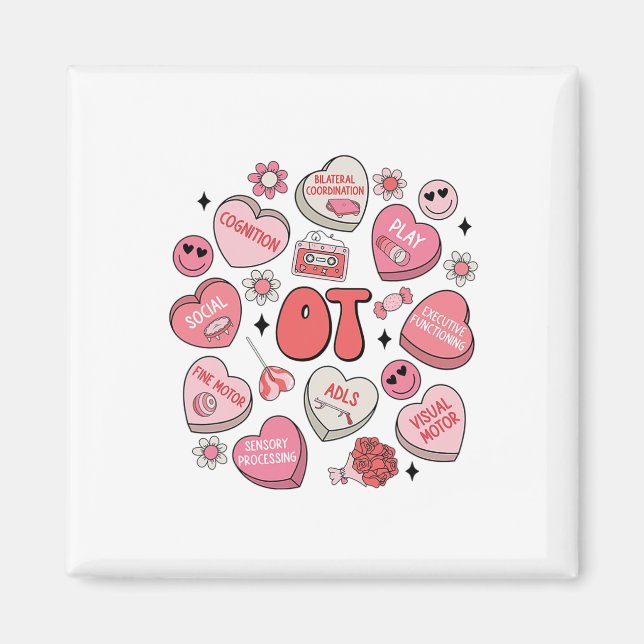 Groovy Occupational Therapy Valentine Ot Conversat Magnet (Front)