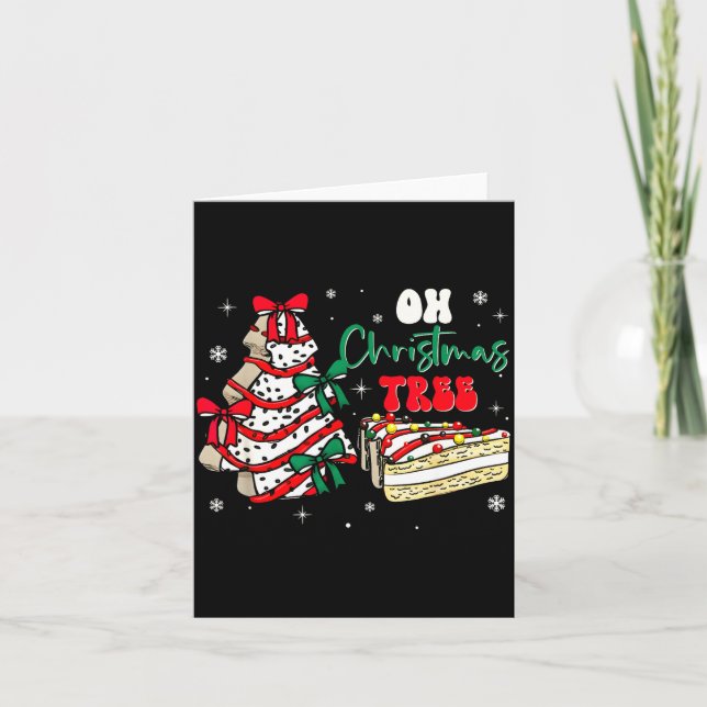 Groovy Oh Christmas Tree Cakes Debbie Becky Jen Ca Card (Front)