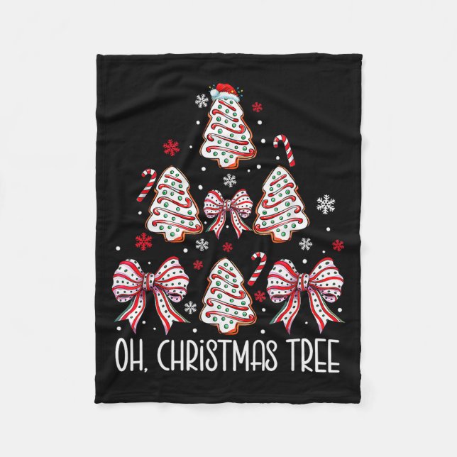 Groovy Oh Christmas Tree Cakes Debbie Becky Jen Ca Fleece Blanket (Front)