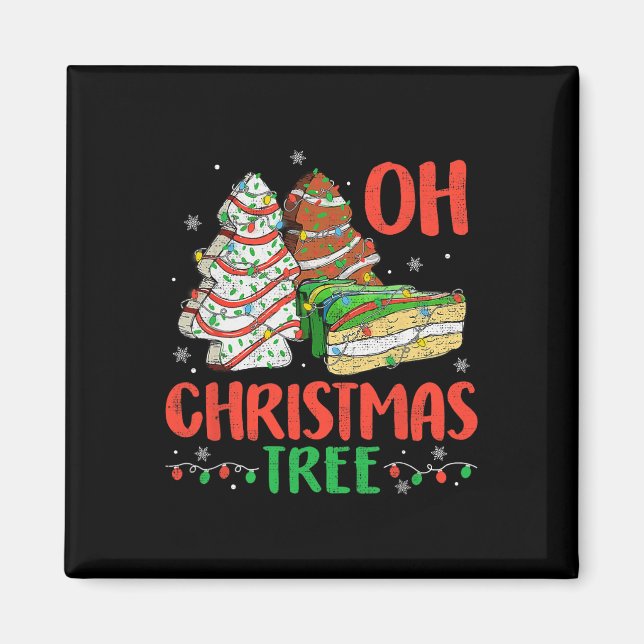 Groovy Oh Christmas Tree Cakes Debbie Becky Jen Ca Magnet (Front)