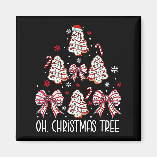 Groovy Oh Christmas Tree Cakes Debbie Becky Jen Ca Magnet (Front)