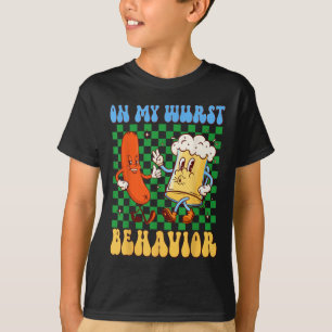 Groovy On My Wurst Behaviour Sausage & Beer Gl T-Shirt