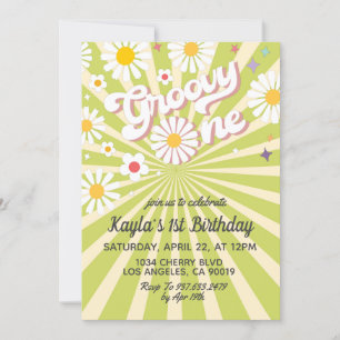 Groovy One 1st Birthday Invitation