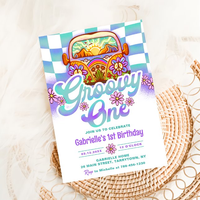 Groovy One 1st Birthday Party Boho Floral Daisy Invitation (Creator Uploaded)
