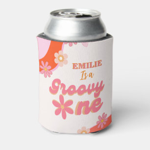 Groovy One 1st Birthday Party Boho Retro Daisy Can Cooler