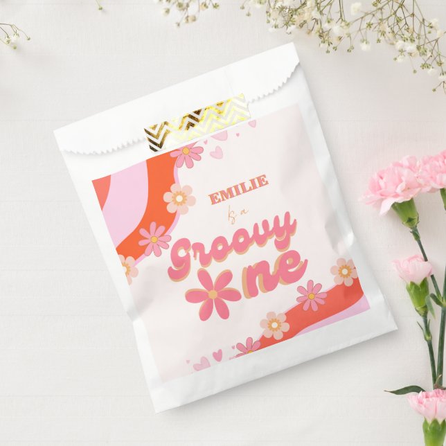 Groovy One 1st Birthday Party Boho Retro Daisy Favour Bags (Sealed)