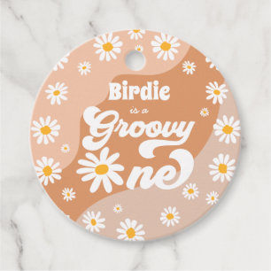 Groovy One 1st Birthday Party Retro Daisy Party Favour Tags