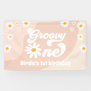 Groovy One 1st Birthday Party Retro Daisy Welcome Banner