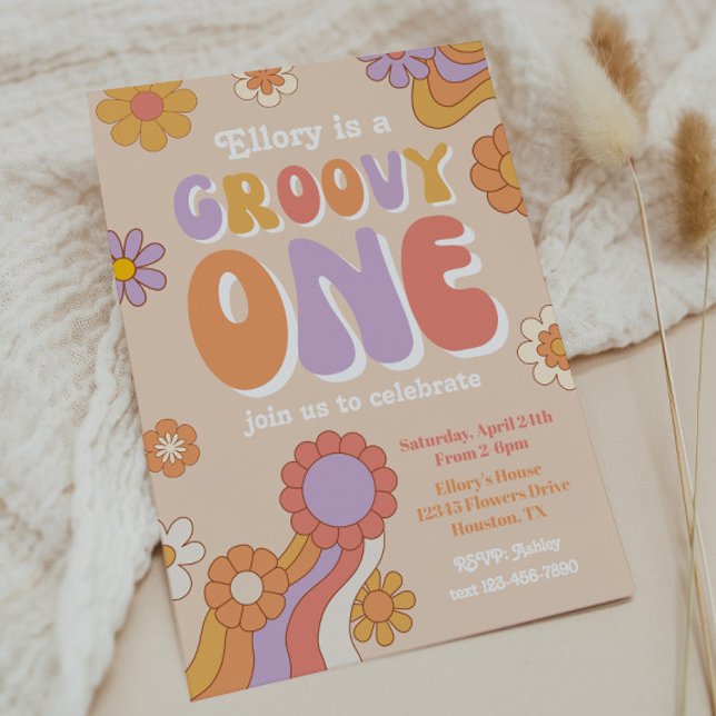 Groovy One Birthday Invitation | 70's Invitation (Creator Uploaded)