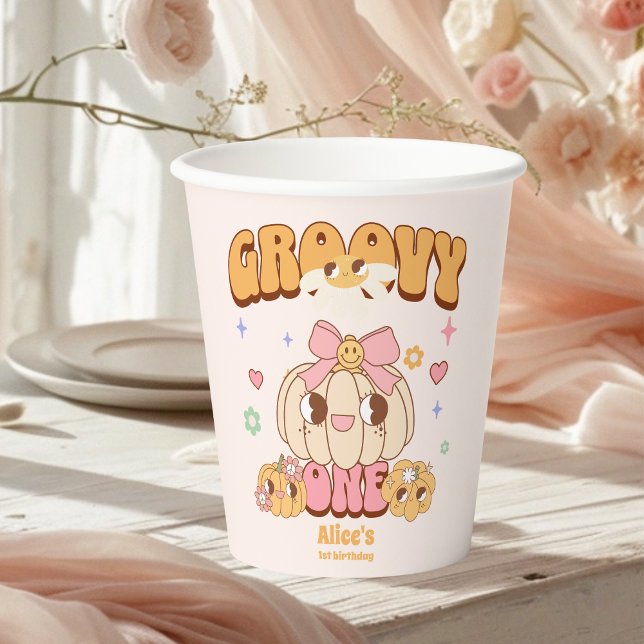 Groovy One Boho Daisy 1st Birthday Party Paper Cups (Creator Uploaded)