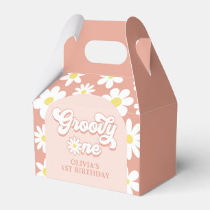 Groovy One Boho Retro Daisy 1st Birthday Party Favour Box