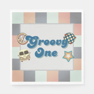 Groovy One Boys Birthday Paper Napkin