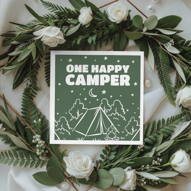 Groovy One Happy Camper Birthday Napkins (Creator Uploaded)