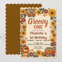Groovy One Lion Birthday Retro 70s First Birthday