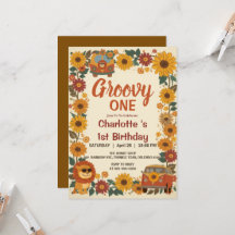 Groovy One Lion Birthday Retro 70s First Birthday 
