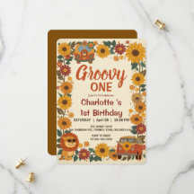 Groovy One Lion Birthday Retro 70s First Birthday 