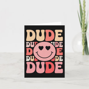 Groovy One Loved Dude Valentines Day Family Card