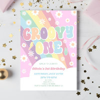 Groovy One Rainbow Daisy Retro 1st Birthday Party