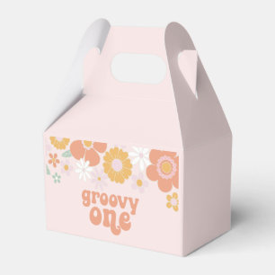 Groovy One Retro Floral first birthday Favour Box