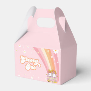 Groovy One Retro Rainbow 1st Birthday Favour Box