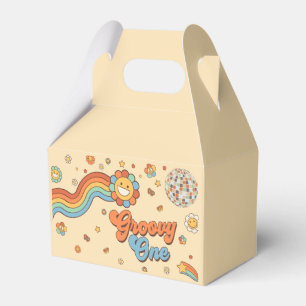 Groovy One Retro Rainbow 1st Birthday Party Favour Box