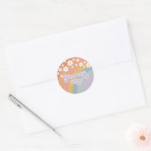 Groovy One Retro Rainbow Classic Round Sticker (Envelope)